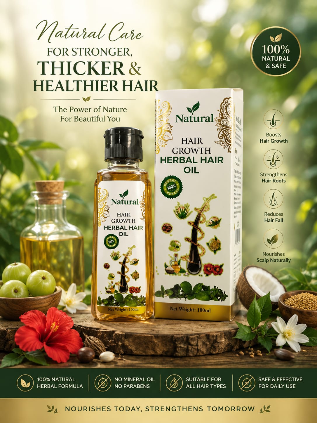 Natural Hair Growth Herbal Hair Oil