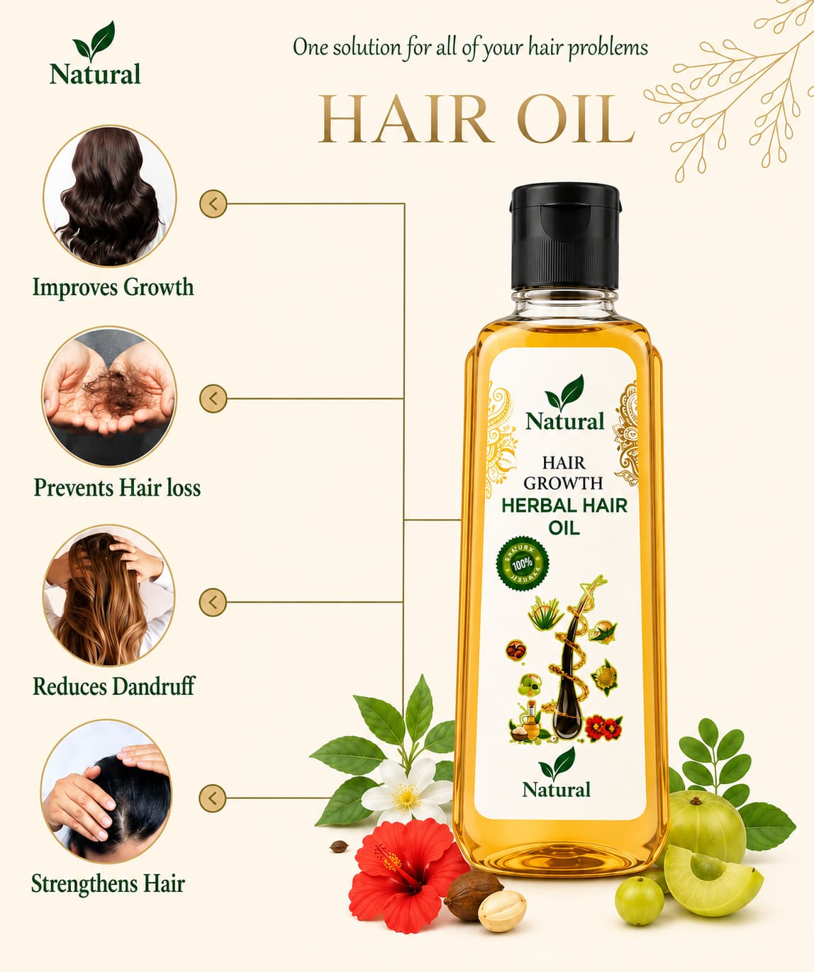 Natural Hair Growth Herbal Hair Oil