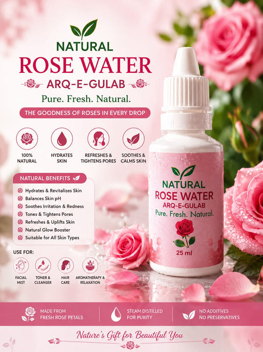 Natural Rose Water (Arq-e-Gulab)